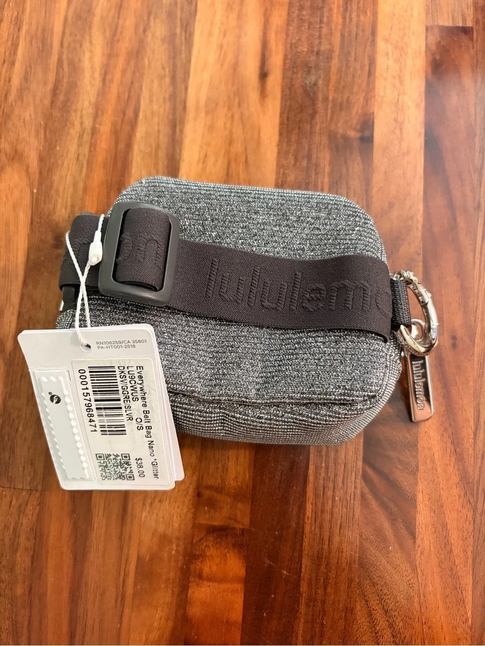 lululemon athletica Silver Everywhere Belt Bag Nano Glitter NWT